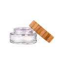 40g Empty Frosted Glass Cosmetic Jar with Environmental Bamboo Lid and PP Liner